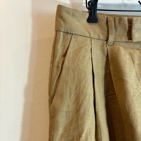 BANANA REPUBLIC Sz 14 Linen Pleated Front Unlined Trouser Style Bermuda Shorts - Picture 4 of 7